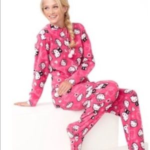 Hello kitty footed pj’s - fleece